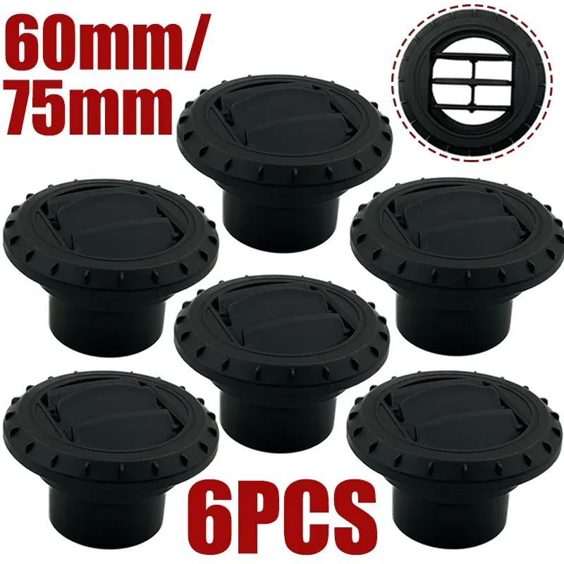 6X 60mm 75mm Air Vent Deflector Outlet Louver Rotatable Diesel Parking Heater Air Conditioner Round For Car Truck VAN Camper