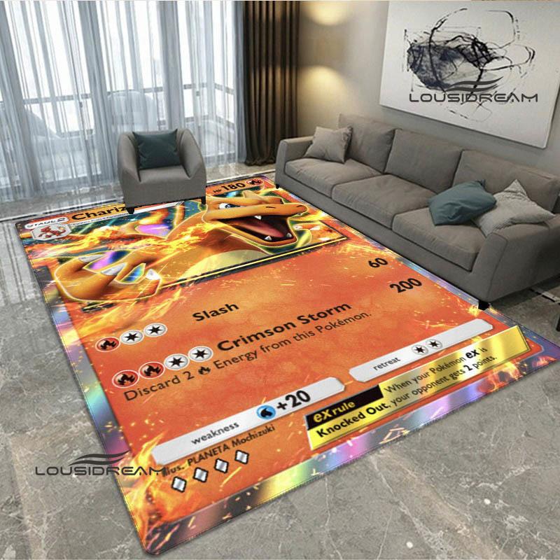 Cartoon Pokémon Trading Card Game Print carpet Non-slip carpet carpets for living room area rug Door pad anime rug birthday gift