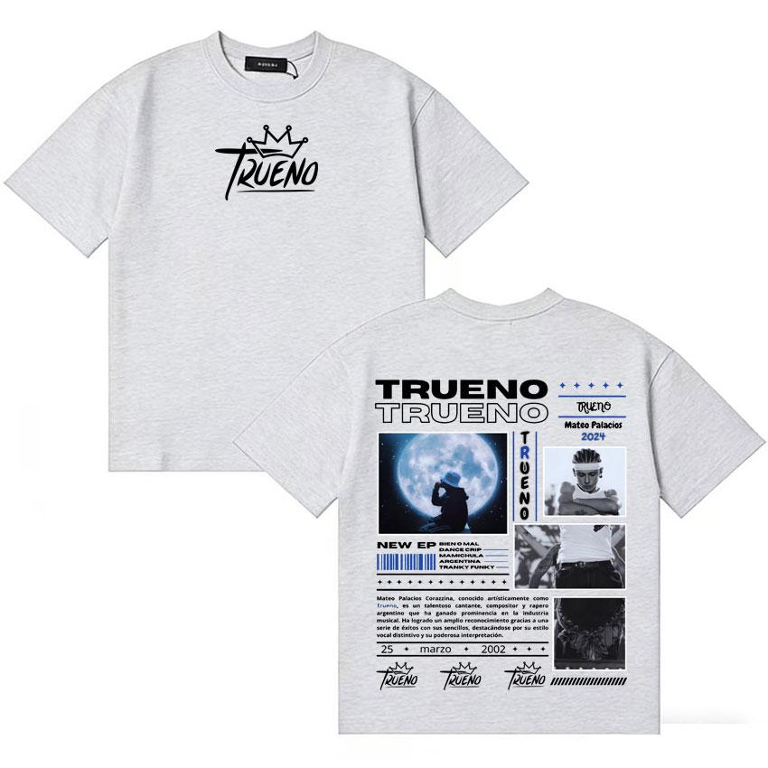 Rapper Trueno Harajuku Graphics Short Sleeve Tee Shirt Unisexs Womens Cotton Summer Clothing Popluar Oversized Y2K Tshirts Unisex