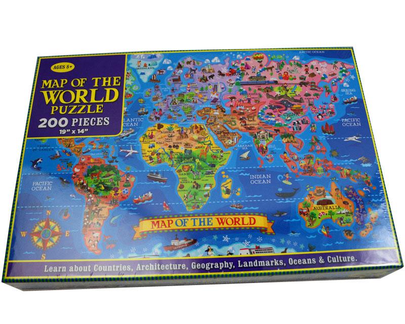 

200Pcs Jigsaw Puzzle United States World Map Paper Puzzles For Adults Children Decompression Game Kid Educational Gift Toys
