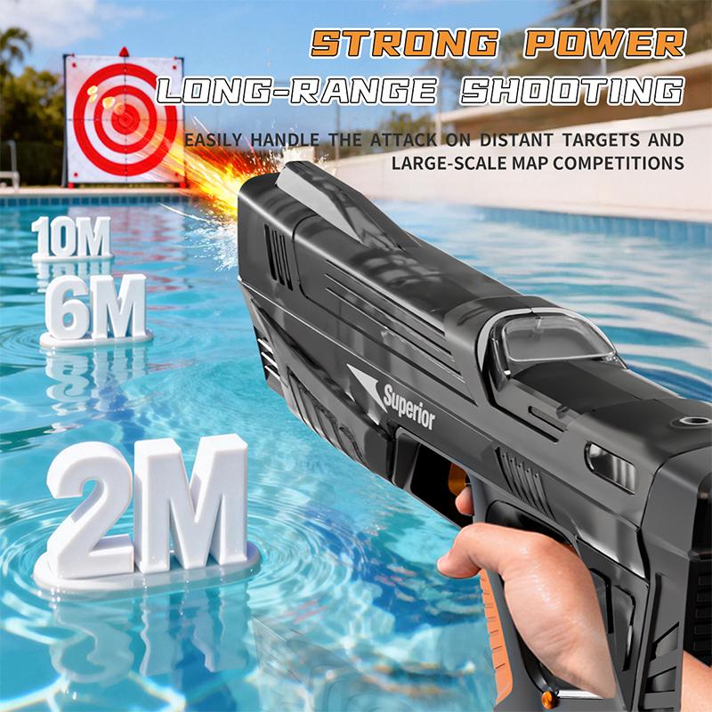 Kids Electric Water Gun Vivid Light Long Range Automatic Water Absorption Squirt Guns Summer Outdoor Beach Toys For Kids
