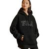 Fila Lettered Hooded Sweatshirt Unisex Sweatshirts Black F11U339203F-BK