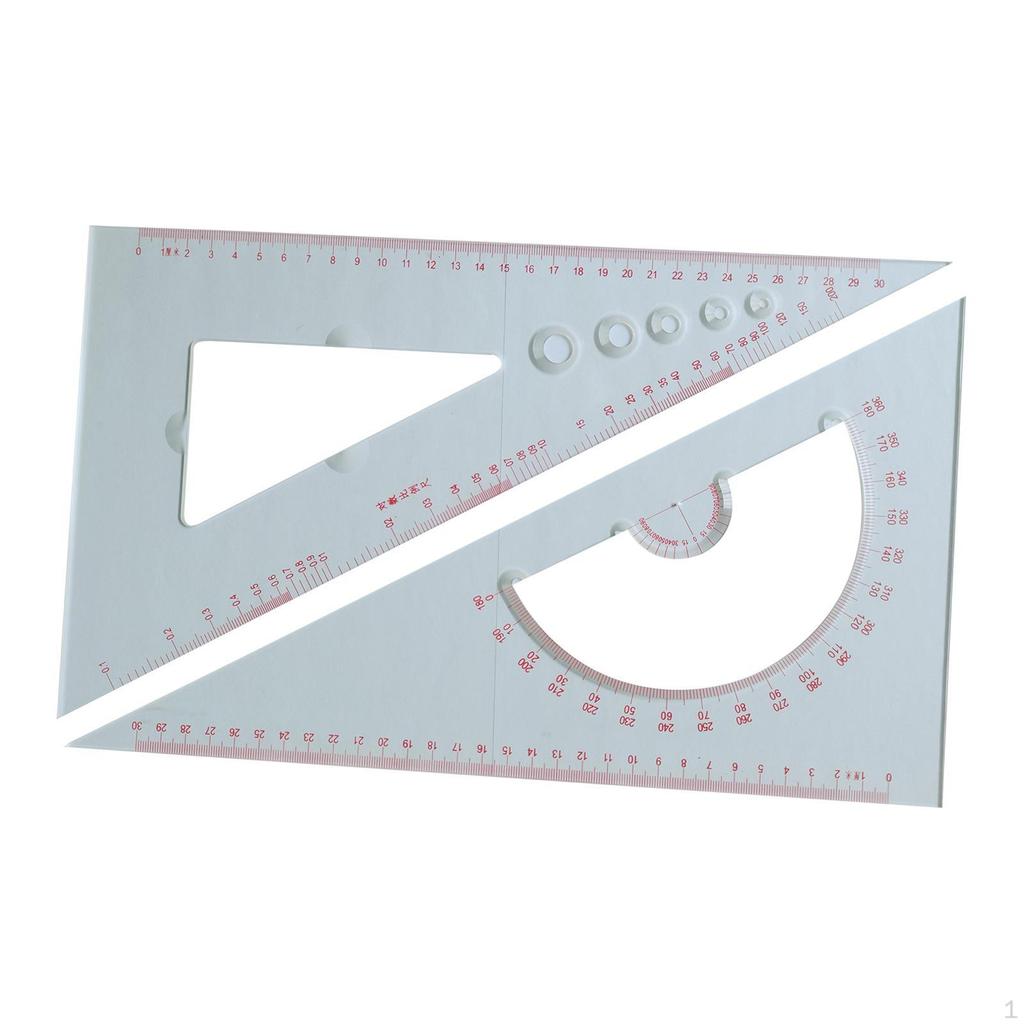 Chart Drawing Triangle Ruler Measuring Lightweight Portable Angle Protractor for Ship
