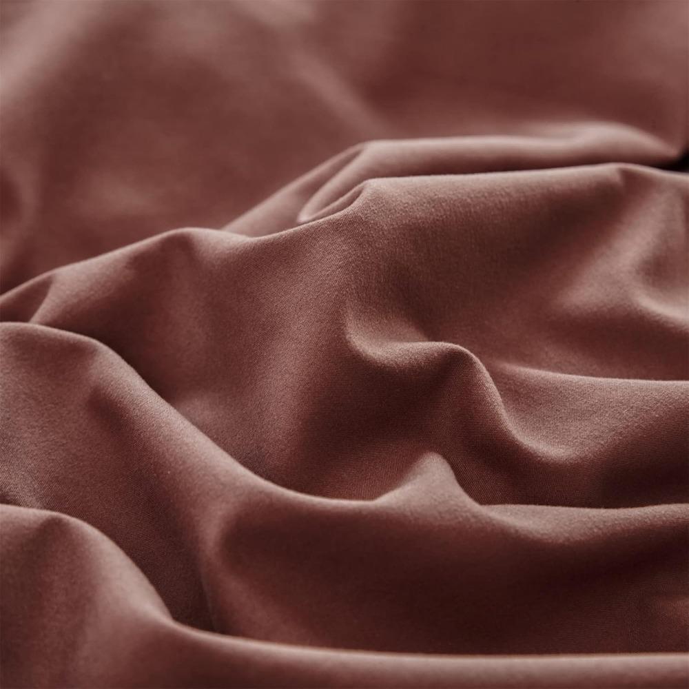 Set Biancheria da Letto King Size Rosso Ruggine Scuro - Trapunte Semplici Moderne in Cotone Viola per Donne e Ragazze