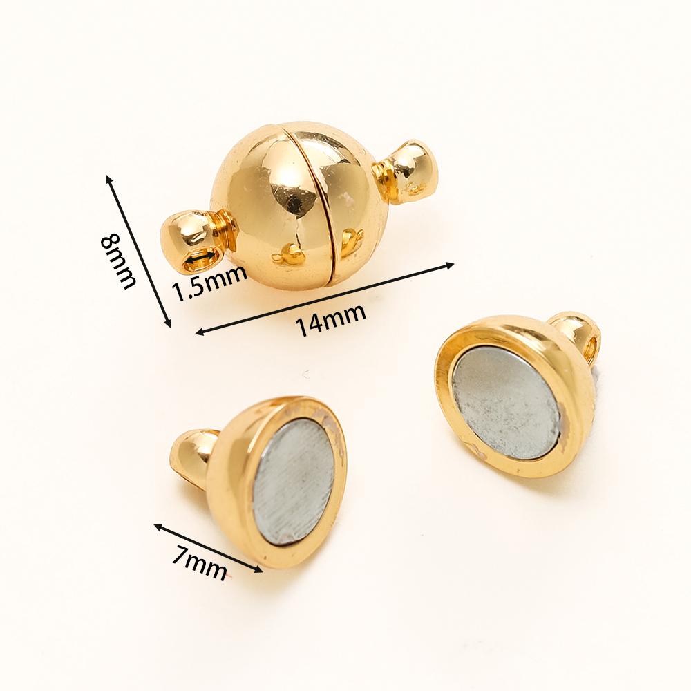 4/6pcs/pack 8*14MM 14K/18K Gold Plated Brass Magnetic Bracelet Clasp Beads for Handmade DIY Jewelry Making Accessories