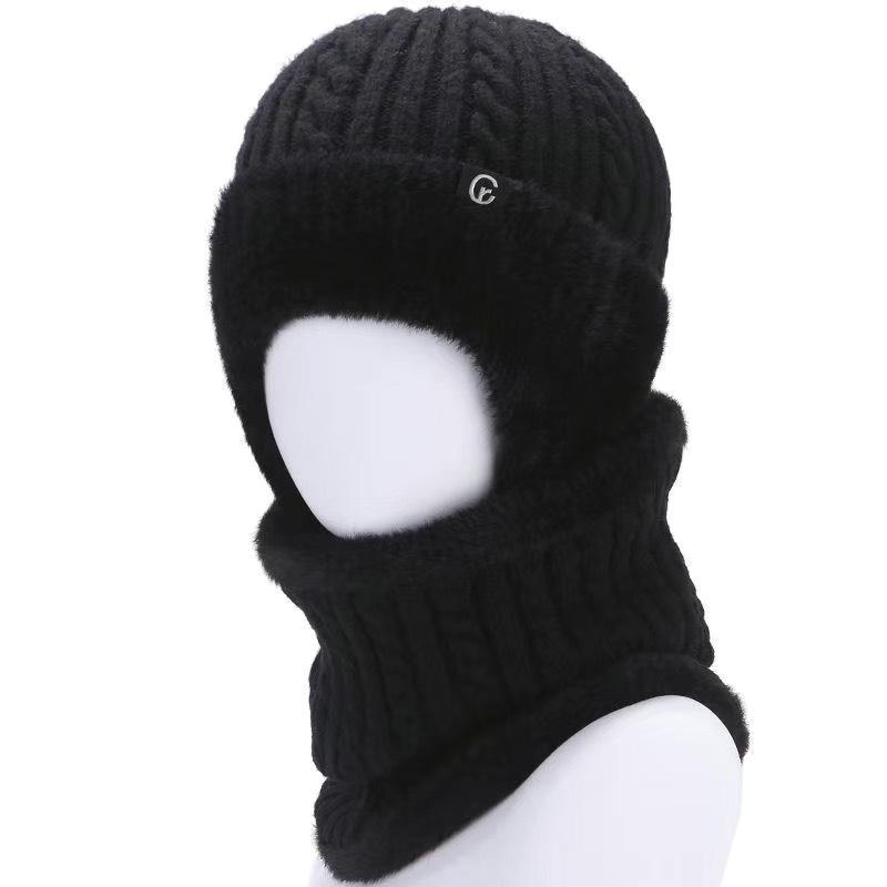 

Men s Winter Warm Knitted Hat with Velvet Ear Protection for Seniors One Size