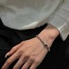 17CM Luxury Pure 925 Sterling Silver Jewelry for Women Rock Design Classic Silver Zircon Steam Punk Jewelry Party Bracelet