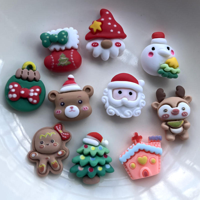 Cute resin Christmas snowflake Collection Cartoon Flat Back Cabochon Scrapbook Kawaii DIY Embellishments Accessories