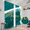 2pcs 2D Flat Printing Window Drapes Believe Yourself Golden Brushstrokes Fabric Without Electricity Festive Wall Decor Perfect
