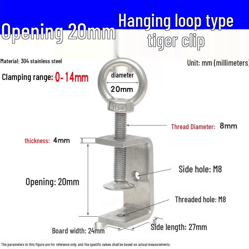 304 Stainless Steel U-Clamp Tiger Clamp with Hand-Tightened Eyebolt