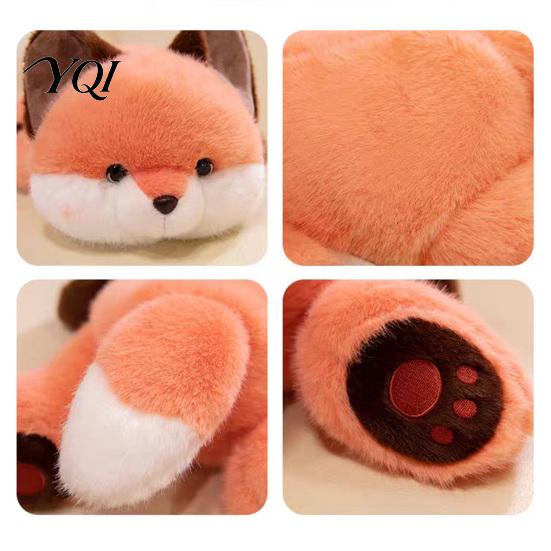 Stuffed Animal Pillows for Sleeping Soft Plush Doll with Weighted Base, Cute Fox/Cat/Dog/Otter Figurine, Gift Kids Cartoon Crawling Animals