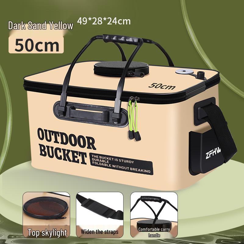 Foldable Live Fish Bucket - Portable Fishing Bag/Box for Wild Fishing