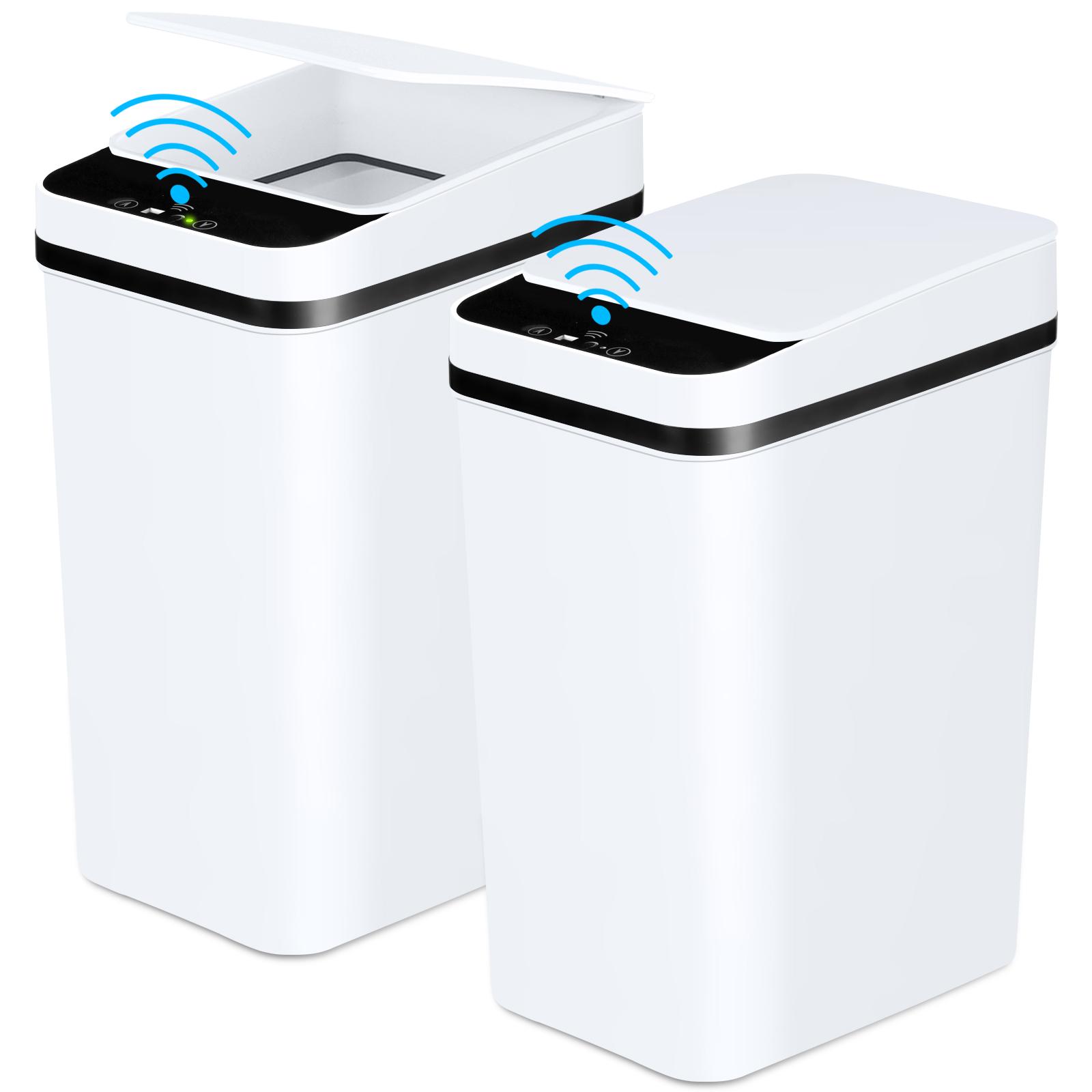 

2 Pack 12L Bathroom Automatic Trash Cans Touchless Motion Sensor Slim with Lid for Bathroom Bedroom Living Room Office White 12L білий