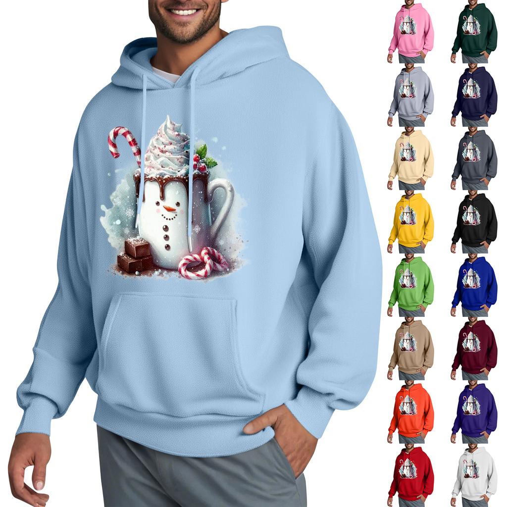 Men's Hooded Sweatshirt, Contrasting Color Sweatshirt, Sports Casual Jacket