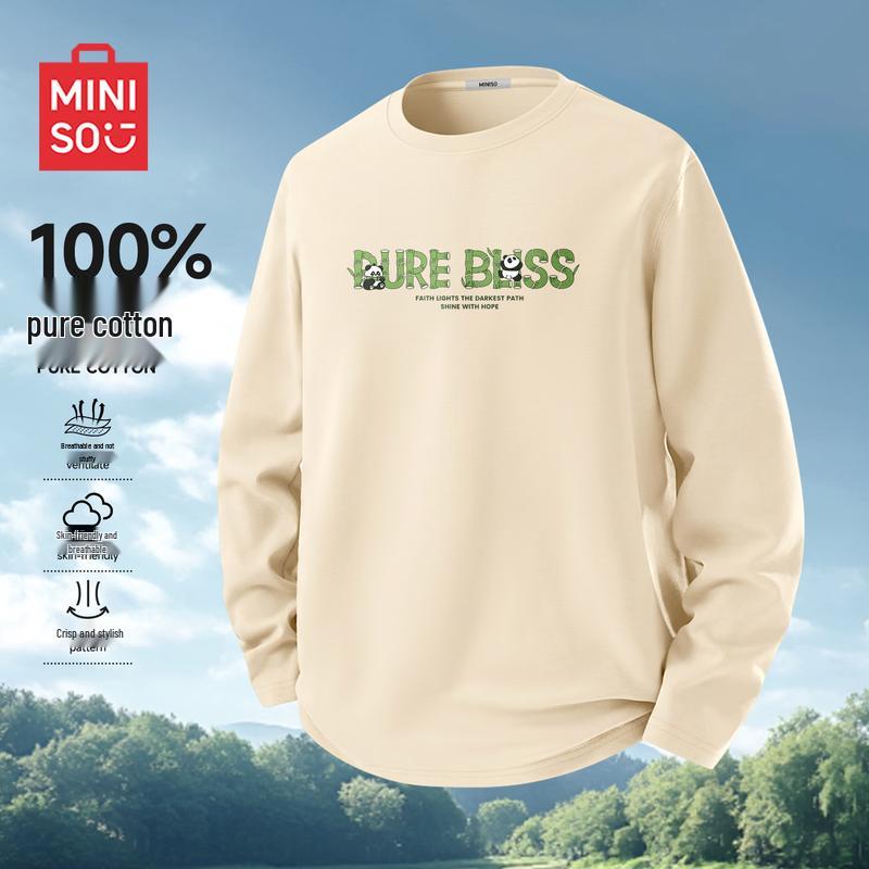 MINISO Men s Casual Loose Fit Long Sleeve T-Shirt M