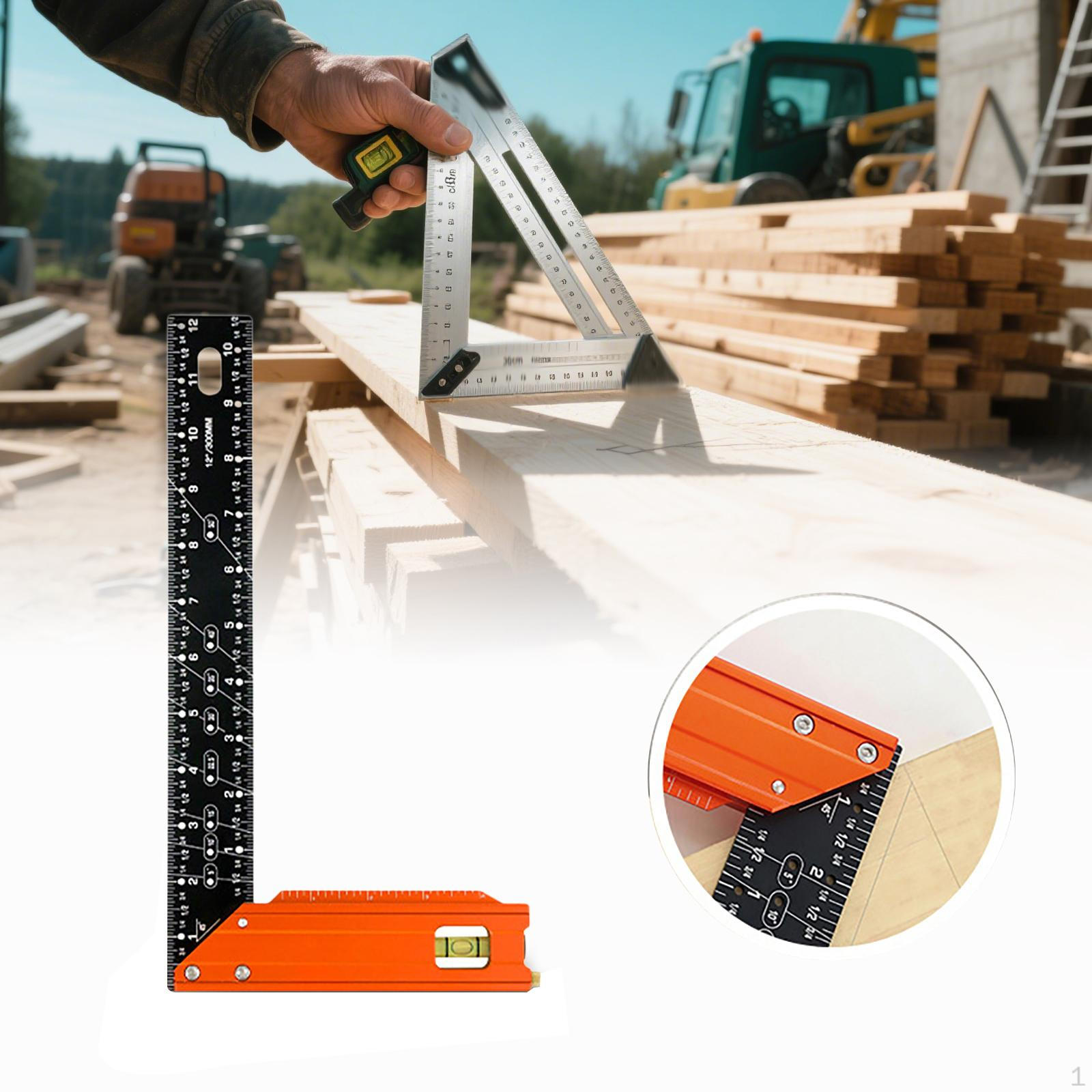 

Carpenter Square Right Angle Ruler Accurate Measurement Framing Tool Rafter 17x31cm
