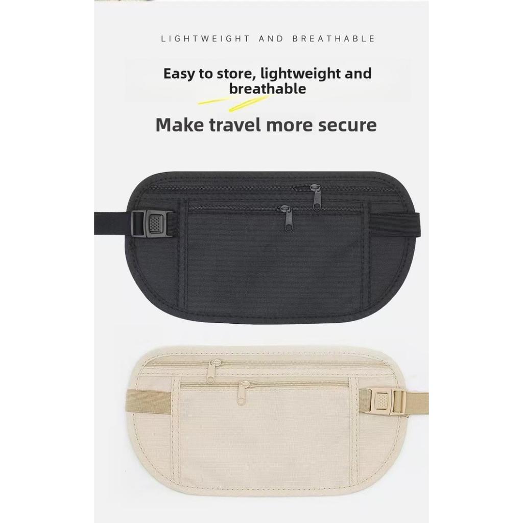 Ultraschlanke Diebstahlsichere Lauf-Hüfttasche - Versteckter Handy- & Passhalter mit Reißverschluss, Verstellbarer Gurt - Leichte Fitness-Gürteltasche