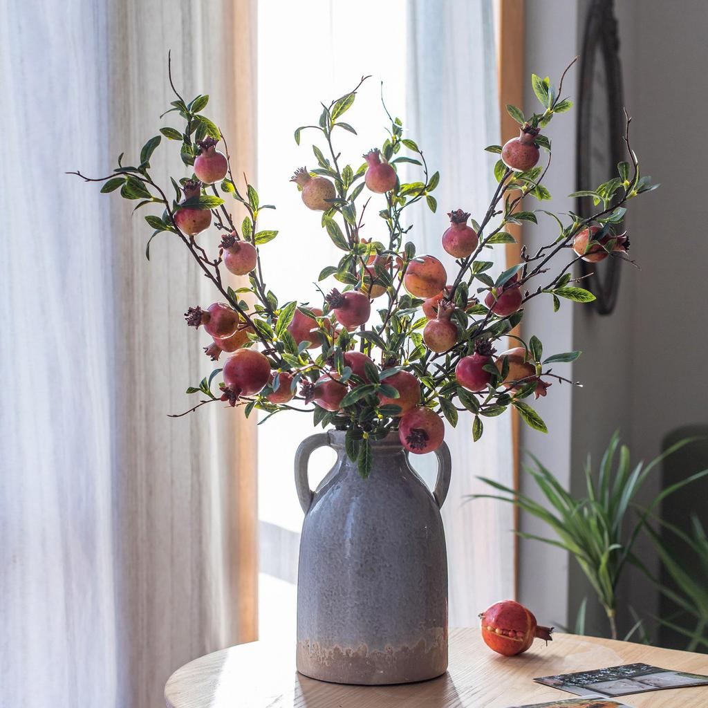 Persimmon & Pomegranate Artificial Floral Arrangement for Living Room Blessings & Entrance Decor