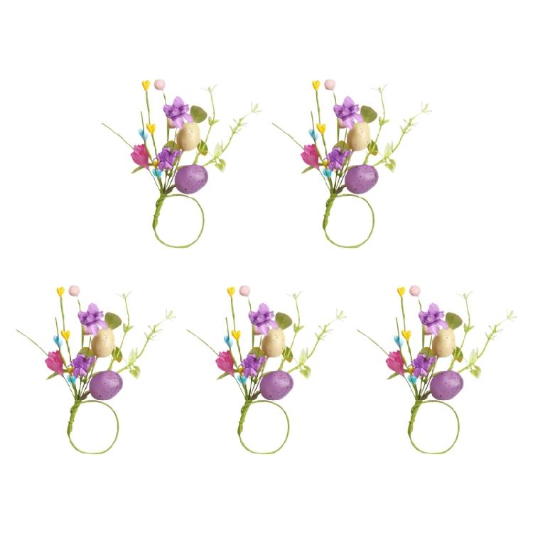 

Set Of 5 Elegant Eggs Themed Napkin Rings Decorative Foam Materials Napkin Holders For Easter Dinner Wedding 1