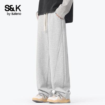 Baleno S&K Pantalon de survêtement ample rétro américain à jambes larges