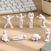 Figurki Matowe 8 szt. Mini Figurki Sportowe, Minimalistyczne Abstrakcyjne Statuy Ludzkie w Wielu Pozach, Artystyczne Akcenty do Domu Odprężenie Biurko Dekoracja