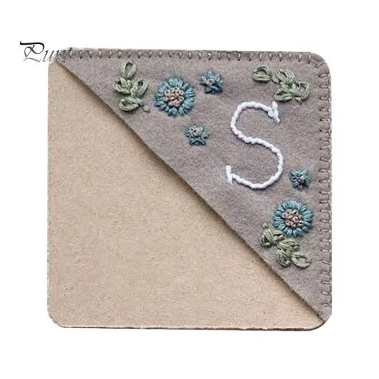 

1/4 шт., вышитая вручную угловая закладка, треугольная страница, прошитая закладка, фетр, цветок, буква, закладка для книг, аксессуар для любителей книг D