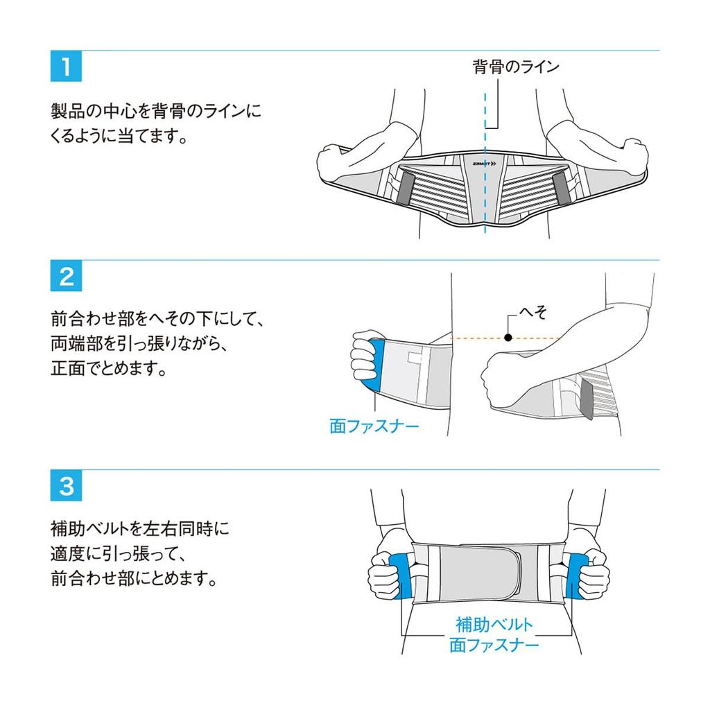 ZAMST ZW-7 Waist Support Belt for All Sports, Size 3L, 383705, Black