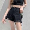 Trendy High-Waist Women's Raw Edge Ripped Denim Shorts - Summer Style