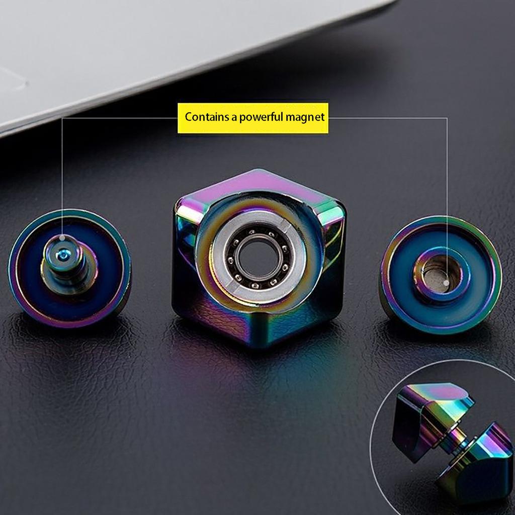 Rubik's Cube métallique coloré, gyroscope pour le bout des doigts, Rubik's Cube créatif rotatif détachable