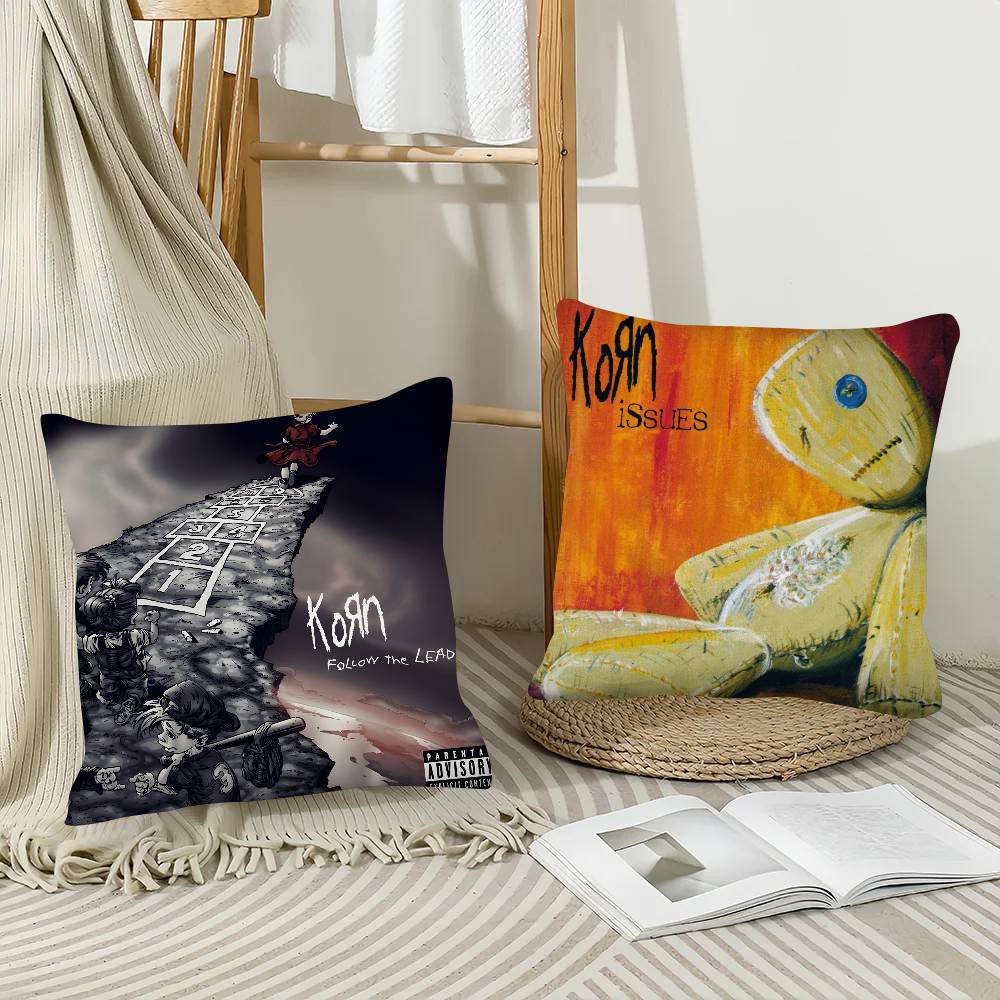 1Pc K-Korn Issues Follow The Leader Pillow Case Fashion Square Pillowcase Bedroom Sofa Room Ins Decoration Leisure