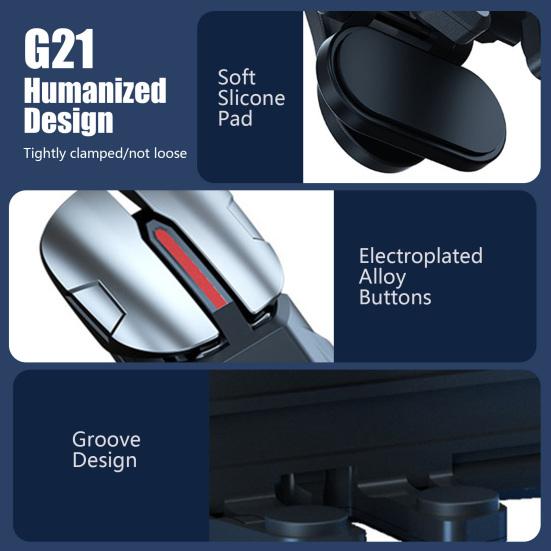 2Pcs/Set G21 Phone Triggers Mechanical Feel Highly Sensitive Contact Plug And Play Six-finger Linkage One-click Burst Widely Compatible Mobile