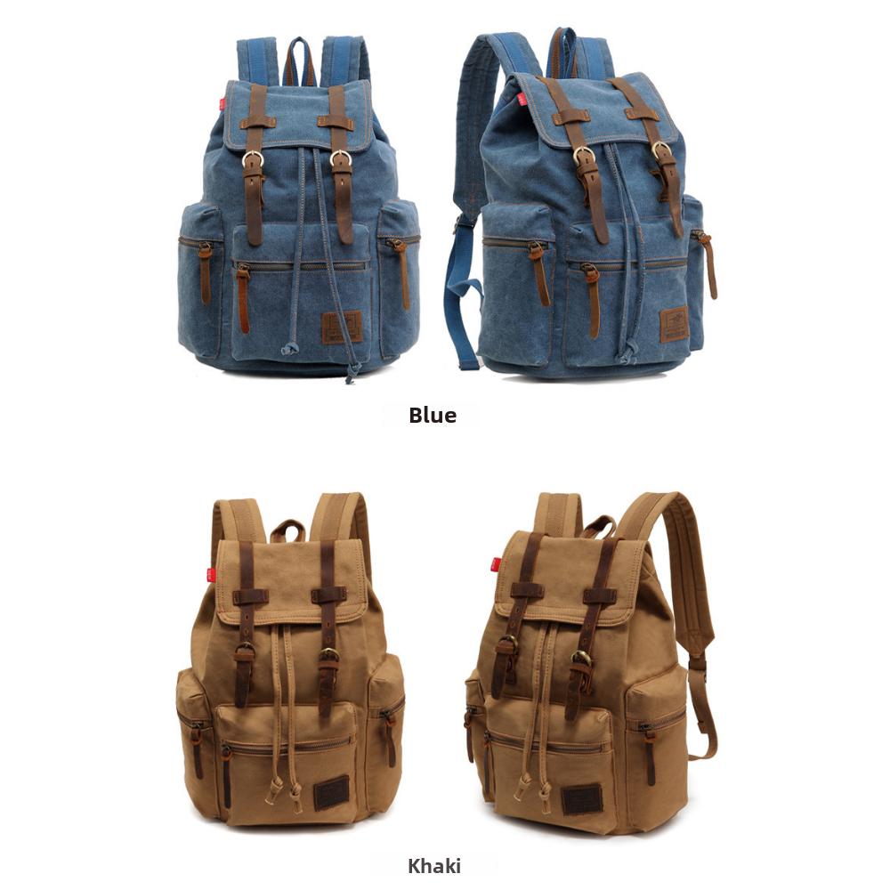 Canvas Bag Retro Men's Bag Durable Backpack Computer Bag Student Schoolbag Outdoor Travel Bag