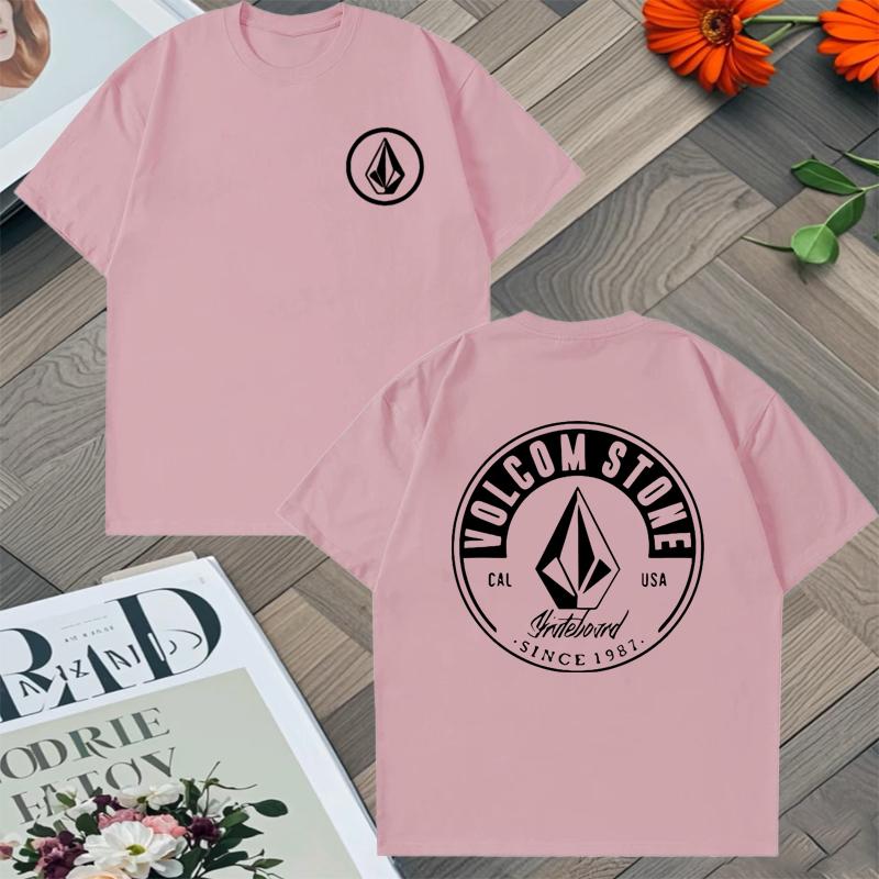 2025 New In Top Volcom Stone Double Sided Printed Oversized Tshirt Unisex Women 100 Cotton Crew Neck Short Sleeve Unisex Tshirts