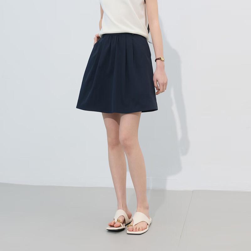Sancai Damen Faltenfreier Elastischer High-Waist A-Linien-Rock