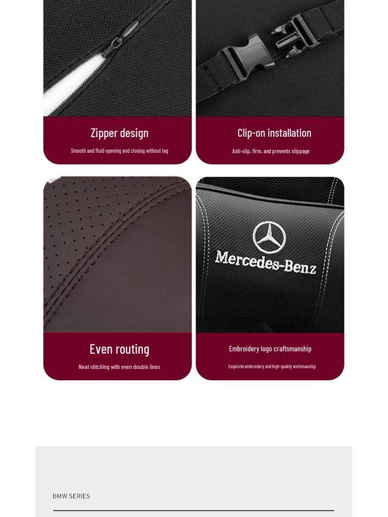 Compatible with Mercedes-Benz Models: S-Class, C-Class, A/E-Class, E300L, GLA, GLC, GLE, Maybach Headrests.