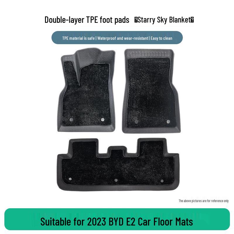 TPE Wear-Resistant Dirt-Proof Floor Mats for 2023 BYD E2 (3-Piece Set)