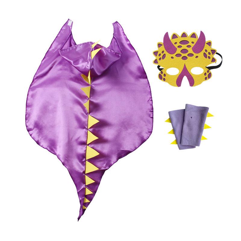 Halloween Kids' Dinosaur Costume Set with Cape and Makeup Props