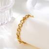 Women's Fashion Exquisite Zircon Handmade Round Chain Bracelet, 18K Gold-plated Stainless Steel Wristband, Luxury Jewelry Gift