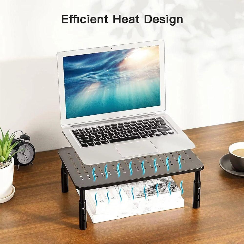 3 Height Adjustable Desktop Stand Riser Storage Drawer Laptop Dissipation Stand  Home Office