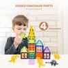 SucceBuy 56PCS Magnetic Tiles Magnet Building Blocks with 4 Dinosaurs Construction Stacking Stem Educational Toys for Kids