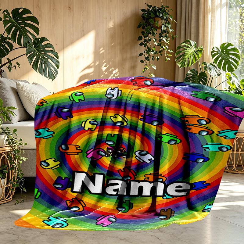 Custom Name Personalized Among Us Print Blanket, Home Decor, Bedroom, Sofa, Camping, Couch, Gifts for Birthday ChristmasEnthusiasts