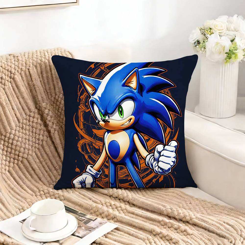 

Cool SSonics HHedgehog Pillow Case Square DoubleSided Sofa Cushion Cover Bedroom Bedside Pillow 30X30cm
