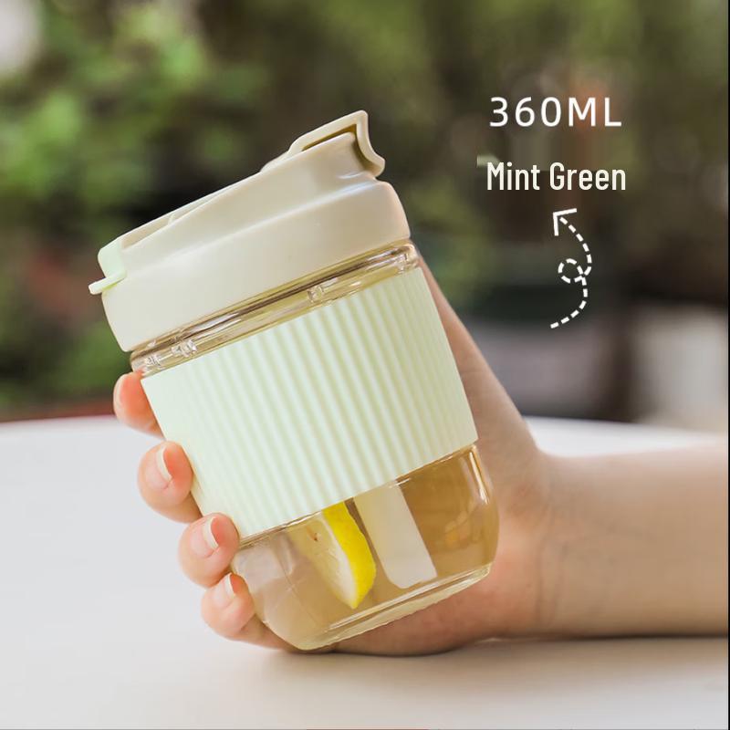 FUGUANG Yumi Portable Glass Coffee & Water Cup with Straw