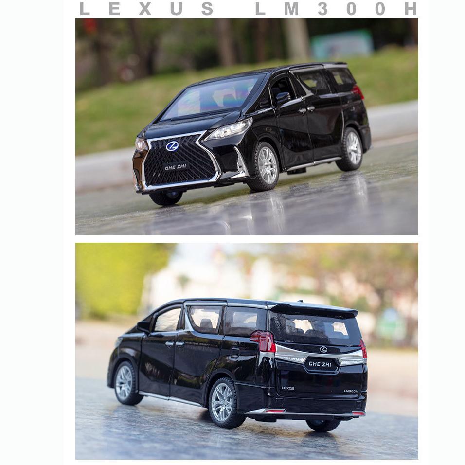 Model auta 1/32 Sběratelské autíčko Lexus LM300 ze slitiny slitiny se světlem a zvukem lze otevřít