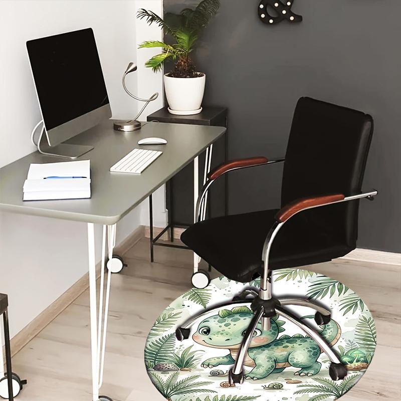 1PC Dinosaur Snail Non-Slip Floor Round Carpet, Office, Family, Bedroom, Large Area Rug Indoor Rugs, Vibrant Colors-Z0492