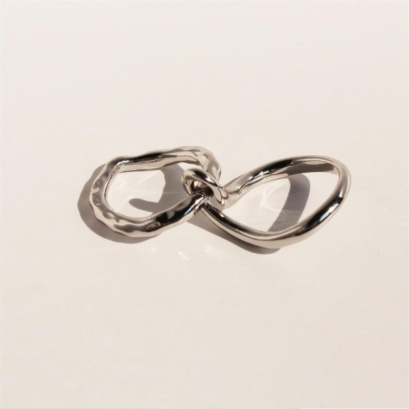 Stylish Double Line Abstract Rings Elegant Rings Unique Jewelry Artistic Rings Brass Texture Suitable for Durability