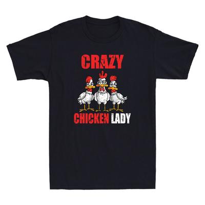 Crazy Chicken Lady Funny Chicken Lovers Farmer Gift Vintage Short Sleeve Tshirt
