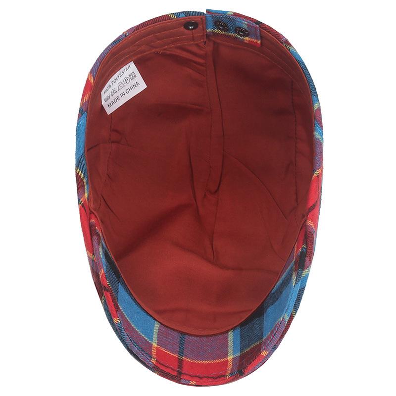 Fashion Fine Stripe Lattice Berets Hat Women Men Spring Summer Plaid Visors Red Green Blue Duckbill Herringbone Flat Cap