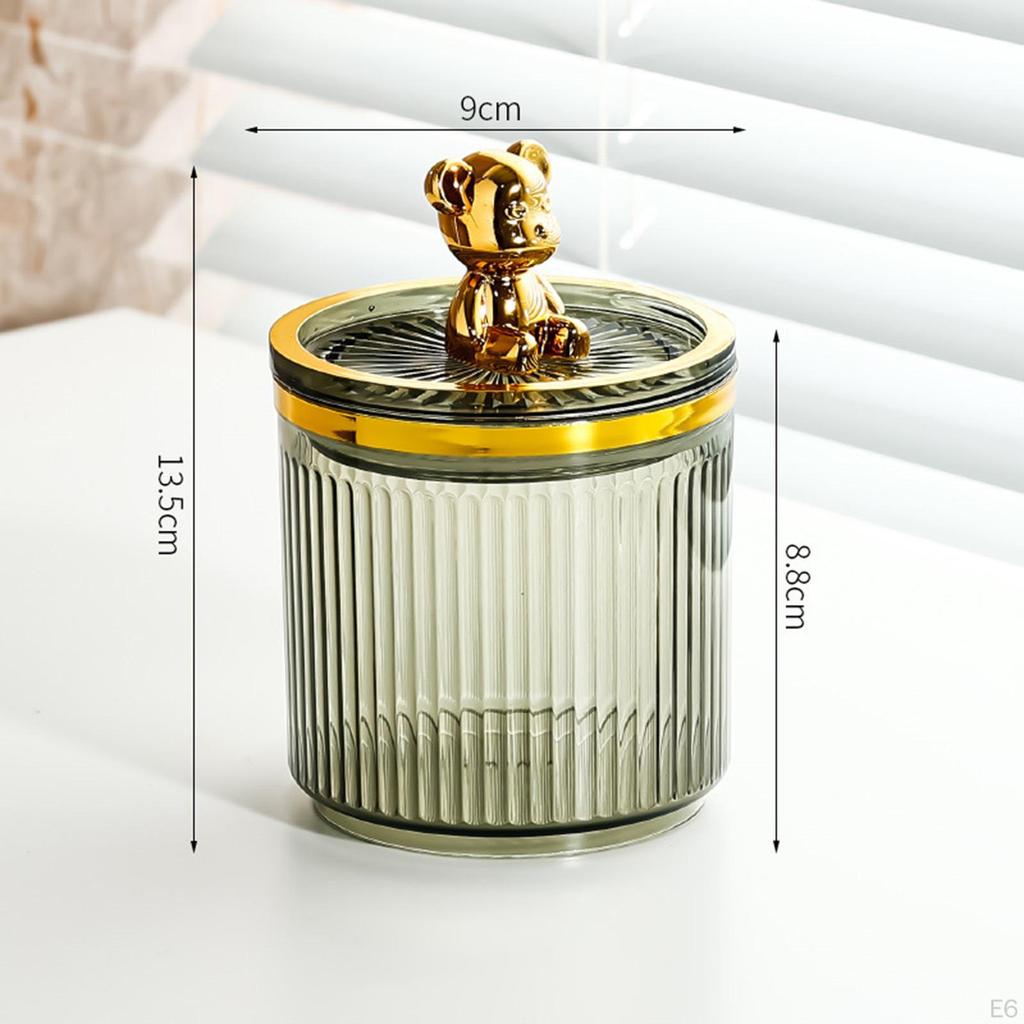 Makeup Dab Ball Holder Jar Clear with Lid Dispenser Tool Storage Box Cosmetic Organizer for