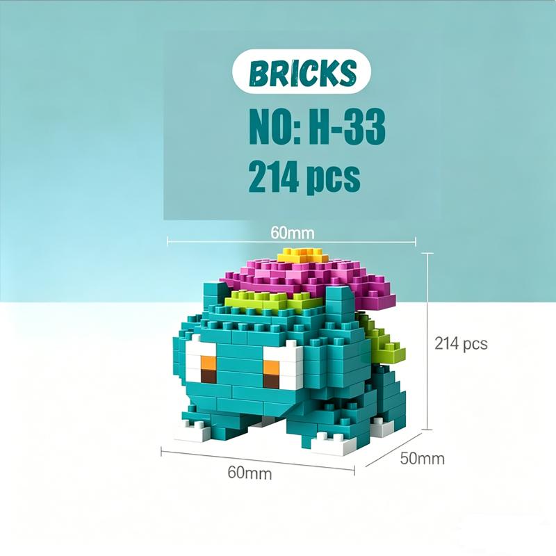 Micro Building Blocks Charmander Pikachu Action Figures Gengar Mini Bricks Model Diy Puzzle Toy For Kids Toys Gift